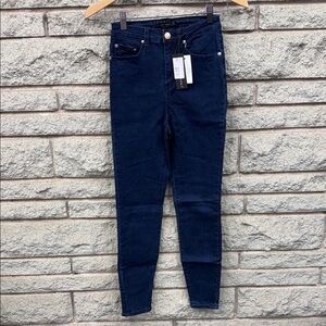 Black Tape_ Dark Blue High-Rise Skinny Jeans
